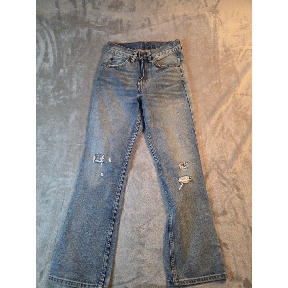 Levi's 517 Orange Tab Reissue Women's Jeans 24x27 00 Blue Distressed Flare Boot
